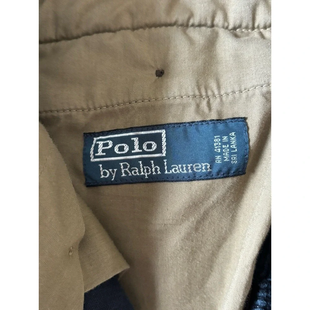 Vintage Polo Ralph Lauren Blue Corduroy Pants‎ Pleated Cuffed 36x30